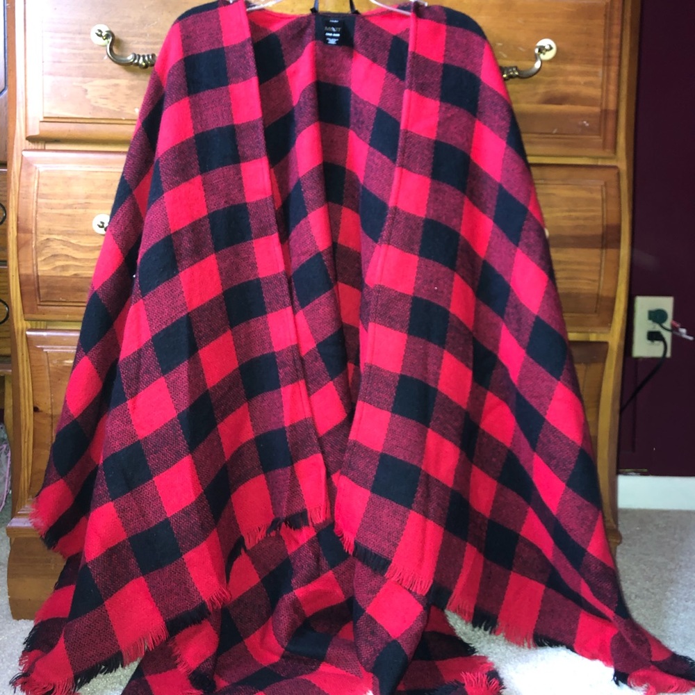 Red Checkered Poncho